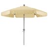 Beige Patio Umbrella with Push Button Tilt and Metal Pole