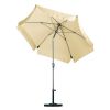 Beige Patio Umbrella with Push Button Tilt and Metal Pole