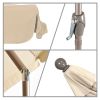 Beige Patio Umbrella with Push Button Tilt and Metal Pole