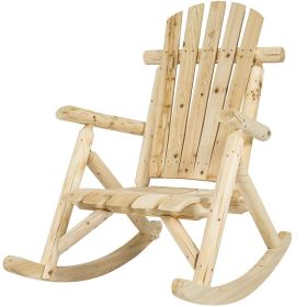 Wooden Log Adirondack Rocking Chair