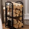 5-Piece Vintage Firewood Rack with Side Tool Storage