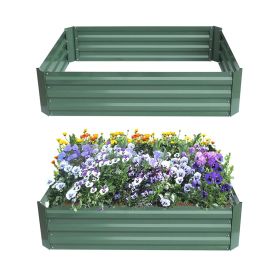 Green Steel Raised Garden Bed Planter Box