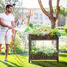 2-Tier Wood Raised Garden Bed for Fruit and Vegetables