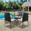 Wicker Rattan Dining Set with Comfy Cushions