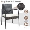 Wicker Rattan Dining Set with Comfy Cushions