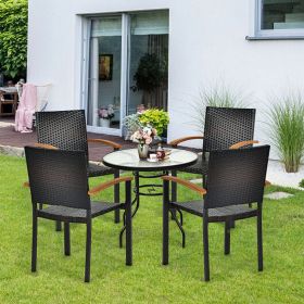 PE Rattan Dining Chairs with Powder Coated Steel Frame