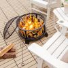 Fire Pit with Spark Screen and Poker