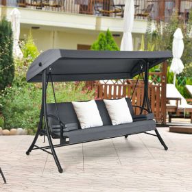 3-Seat Patio Swing with Adjustable Tilt Canopy