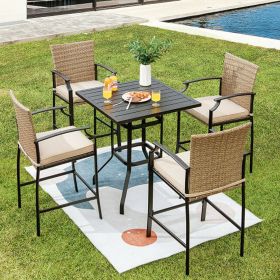 Rattan Bistro Conversation Set with Cushions