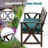 Outdoor Garden Bench with Detachable Cushion