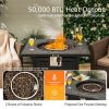 50000 BTU Square Propane Fire Pit Table with Lava Rocks & Cover