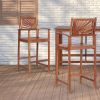 Acacia Wood Bar Chairs with Sunflower Backrest and Armrests