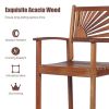 Acacia Wood Bar Chairs with Sunflower Backrest and Armrests