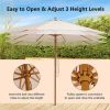 Umbrella with 8 Wooden Ribs and 3 Adjustable Heights