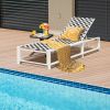 Adjustable Lounger with Wheels and Sturdy Metal Frame