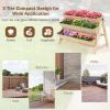 3-Tier Wooden Vertical Raised Garden Bed with Storage Shelf