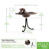 Antiqued Birdbath with Birds on Tripod Stand