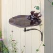 Birdbath with Birds and Wall Mount