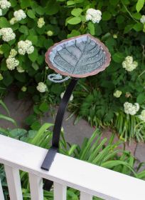 Aspen Leaf Birdbath with Rail Mount Bracket