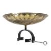 African Daisy Birdbath with Over Rail Bracket