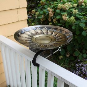 African Daisy Birdbath with Over Rail Bracket