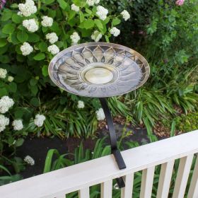 African Daisy Birdbath with Rail Mount Bracket