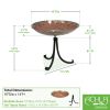 Red African Daisy Birdbath with Tripod Stand