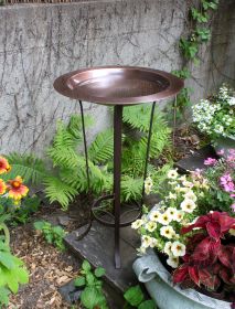 Classic Copper Birdbath with Tulip Stand