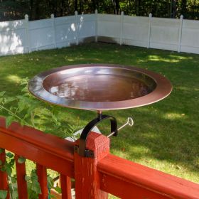 Classic Copper Birdbath with Over Rail Bracket