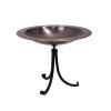 Classic Copper Birdbath with Tripod Stand