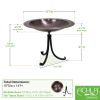 Classic Copper Birdbath with Tripod Stand