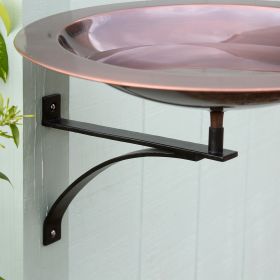 Classic Copper Birdbath with Wall Mount Bracket