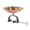 Hammered Copper Birdbath & Over Railing Bracket