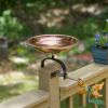 Hammered Copper Birdbath & Over Railing Bracket