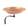 Rimmed & Hammered Copper Birdbath with Wall Mount Bracket