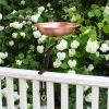 Hammered Solid Copper Birdbath with Rail Mount Bracket