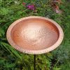 Hammered Copper Birdbath with Stake