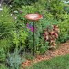 Hammered Copper Birdbath with Stake