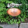 Hammered Solid Copper Birdbath with Tripod Stand