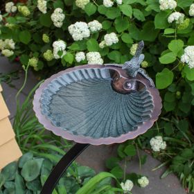 Scallop Shell Birdbath with Rail Mount