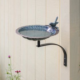 Scallop Shell Birdbath with Wall Mount