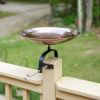 Burnt Copper Birdbath and Over Rail Bracket