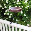 Burnt Copper Birdbath with Rail Mount Bracket