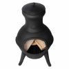 Small Black Cast Iron Chimenea Wood/Charcoal Burning Fire Pit