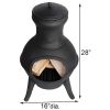 Small Black Cast Iron Chimenea Wood/Charcoal Burning Fire Pit