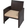 Brown Resin Wicker Set with Beige Cushions