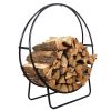 Modern Black Metal Firewood Rack