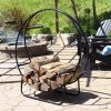 Modern Black Metal Firewood Rack