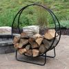 Modern Black Metal Firewood Rack