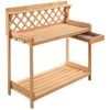 Solid Wood Garden Work Table in Natural Finish